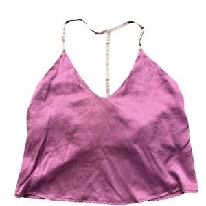 Lunya Washable Silk Cami Top Size Small Otium Tan 100% Mulberry Silk Adjustable